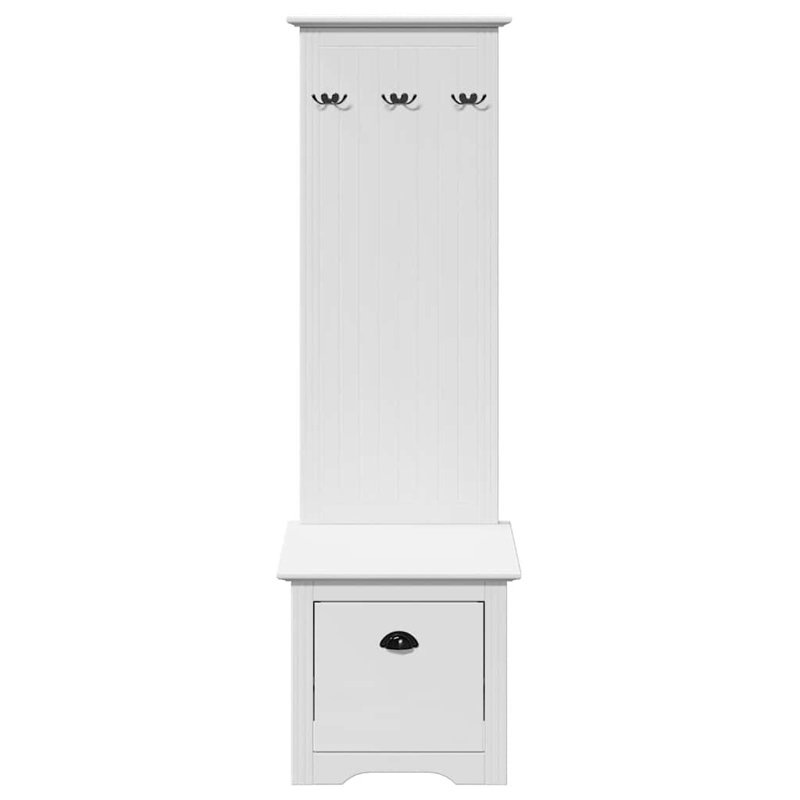 Hallway Cabinet With Hooks BODO 50X40x157 Cm, White