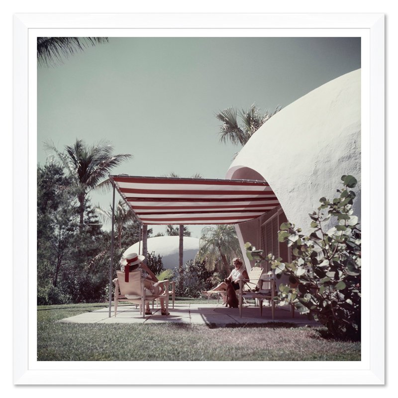 People Print by Slim Aarons, Framed Print without Mat, 51.5" H x 51.5" W, White