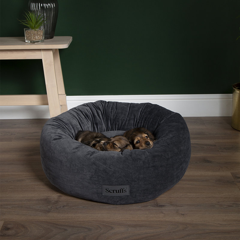 Polyester Pet Bed, Medium (12-18kg), Grey