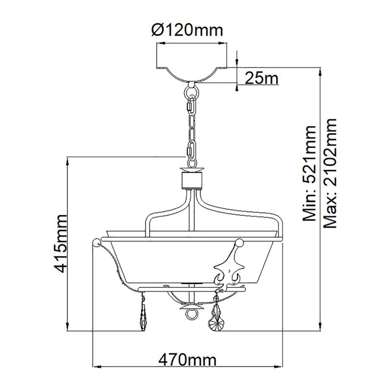 Augill Glass Semi Flush Mount