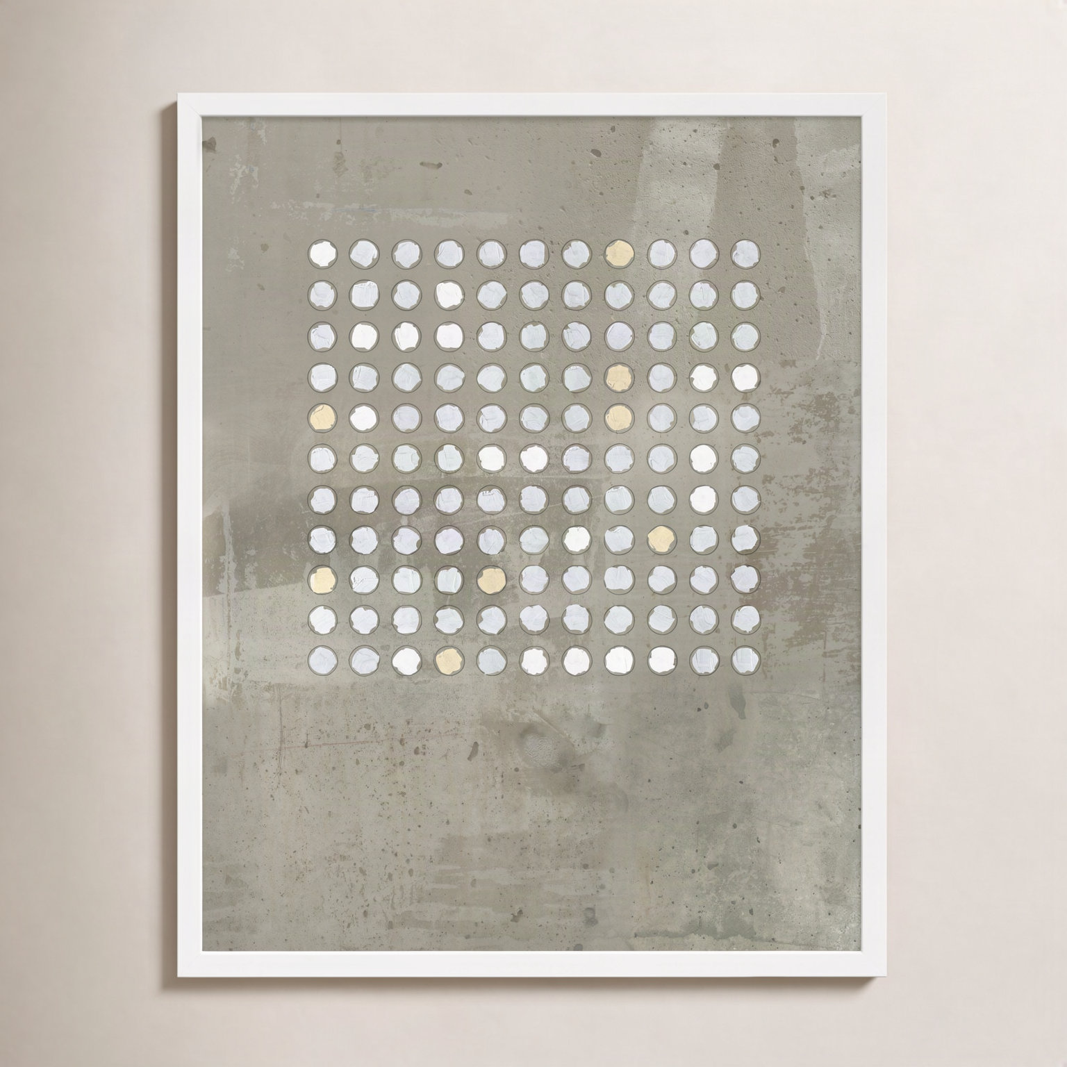 Circles in Squares "Circles in Squares 2" Print, 20" H x 16" W x 1.25" D, White