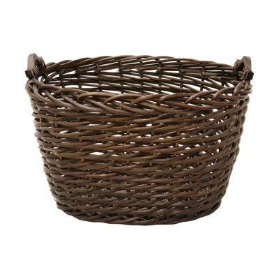 Hand Woven Wicker Laundry Basket with Handles