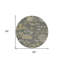 Tapis rond 8 po gris et gris anthracite