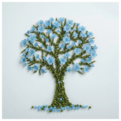 Couette avec motif d'arbre à fleurs