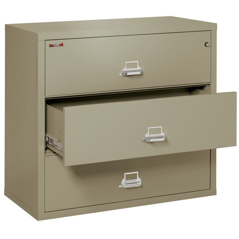 3 - Drawer File Cabinet, Pewter, Key Lock