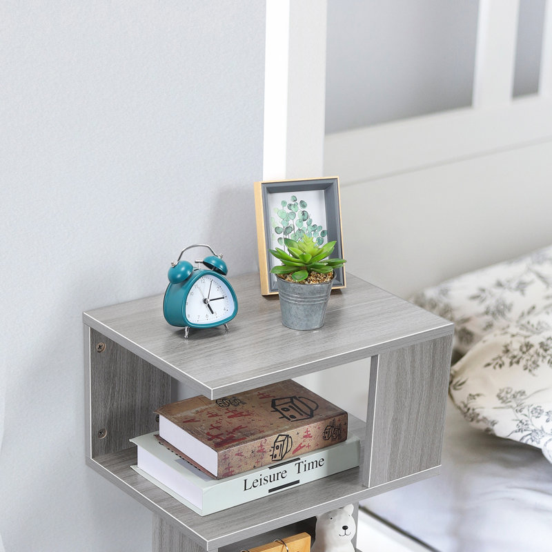 Table de bout avec rangement Josefin, Gris