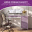 Metal Base Computer Desk with Power Outlet-649229858