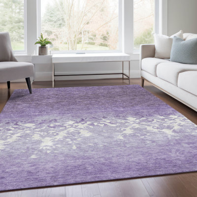 Tapis mauve lavable à la machine intérieur / extérieur Xhevrie