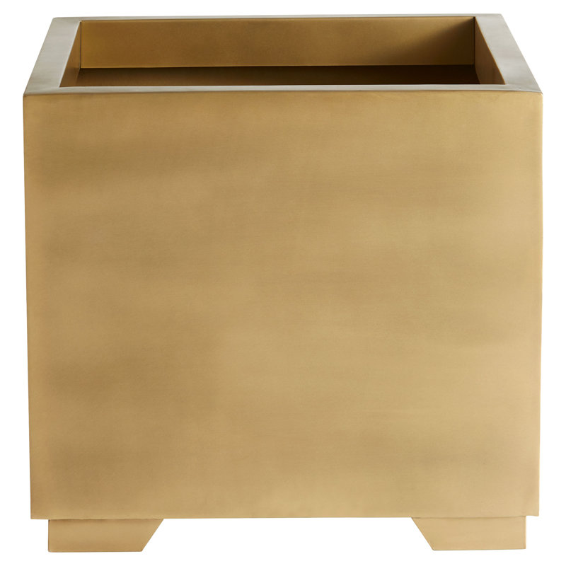 Aster Gold Finish Iron Cubic Planter Box