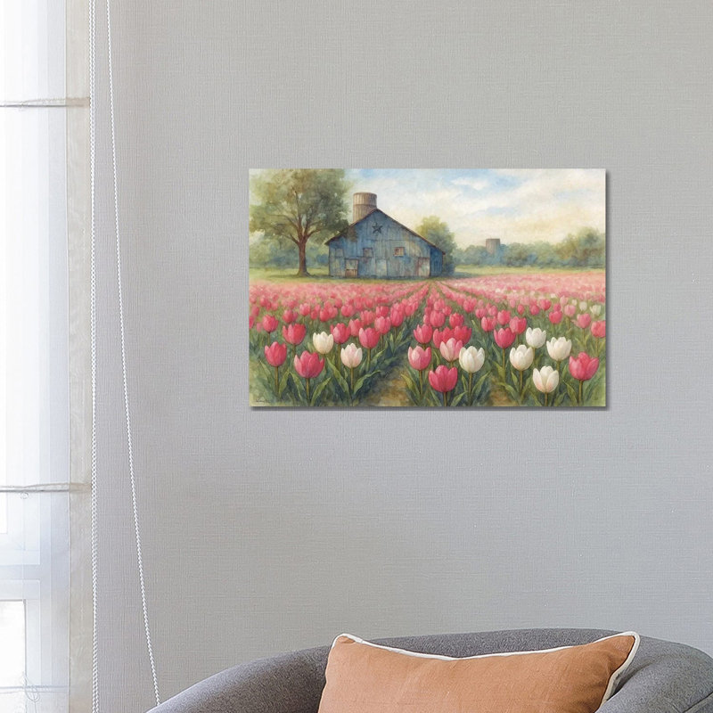Springtime Tulips 1 Piece Wall Art on Canvas, 45.72 cm H x 66.04 cm W x 3.175 cm D, Does Not Apply