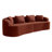 Boneless 112" Teddy Curved Loveseat Sofa with Pillows, Extended Length-2068412774