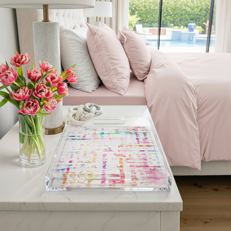 Plateau décoratif rectangulaire Coco, L 22 po x P 14,5 po x H 2 po