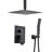 Ceiling Mounted Shower System Matte Black - 10" Head & Handheld For Bath Unit-126673592