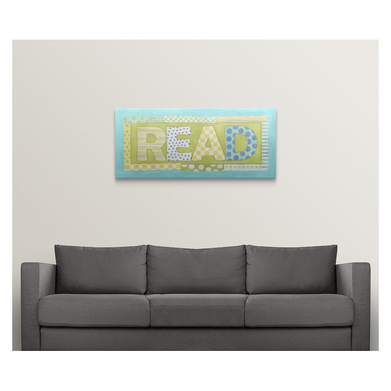 «Read» Shelteridge, art textuel, H 16 po x l 36 po x P 1,5 po, Toile