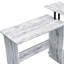 Bureau en L blanc antique et noir, rectangulaire avec étagère latérale multifonctionnelle pour espace de travail, bureau noir, polyvalent 3 pièces