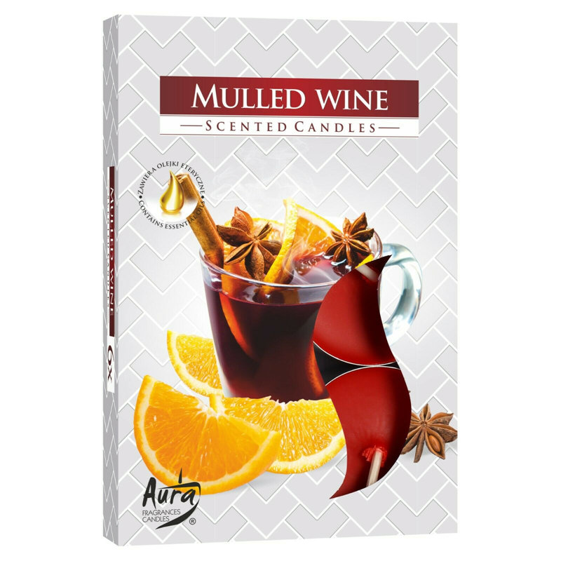 Mulled Wine Scented Tealight Candle with Glass Holder