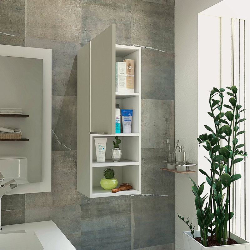 Pharmacie Kingston à 2 tablettes rectangulaires, Blanc