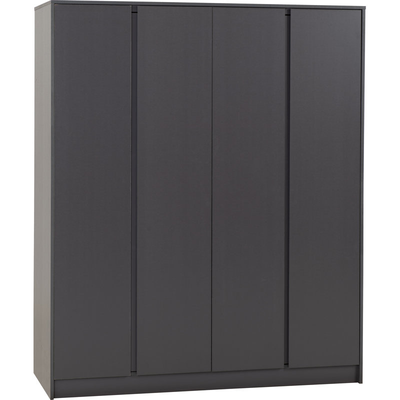 4 Door Manufactured Wood Wardrobe, Grey