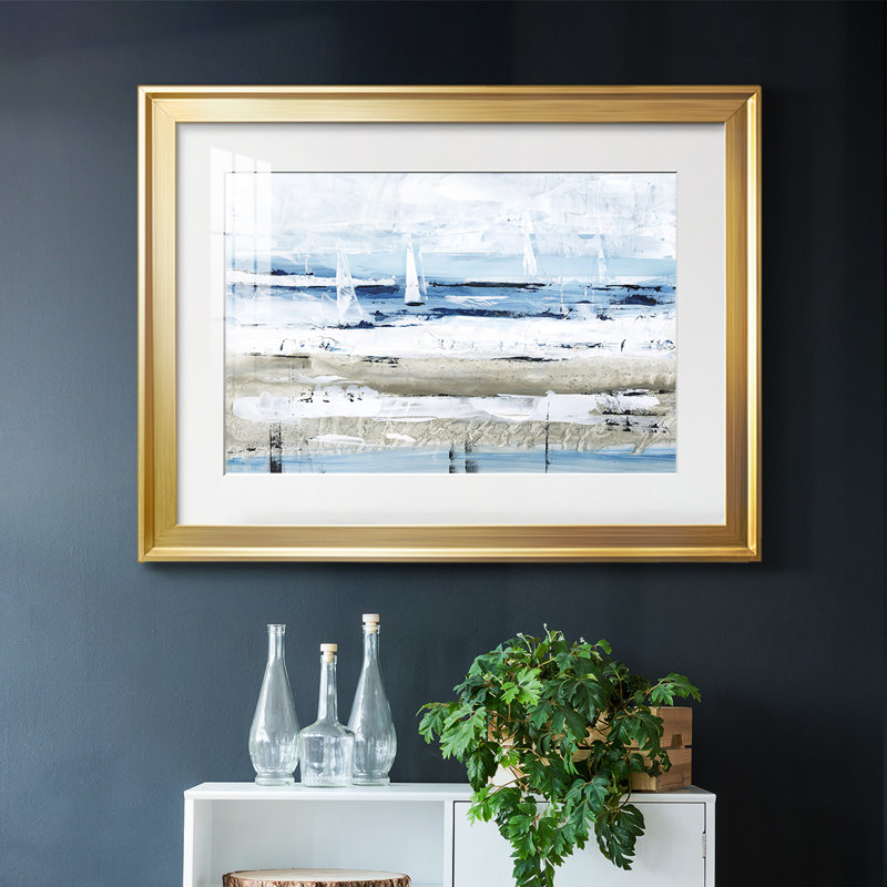 «Sea Gaze I», impression sur papier, Or, H 19 po x l 27 po x P 1,5 po