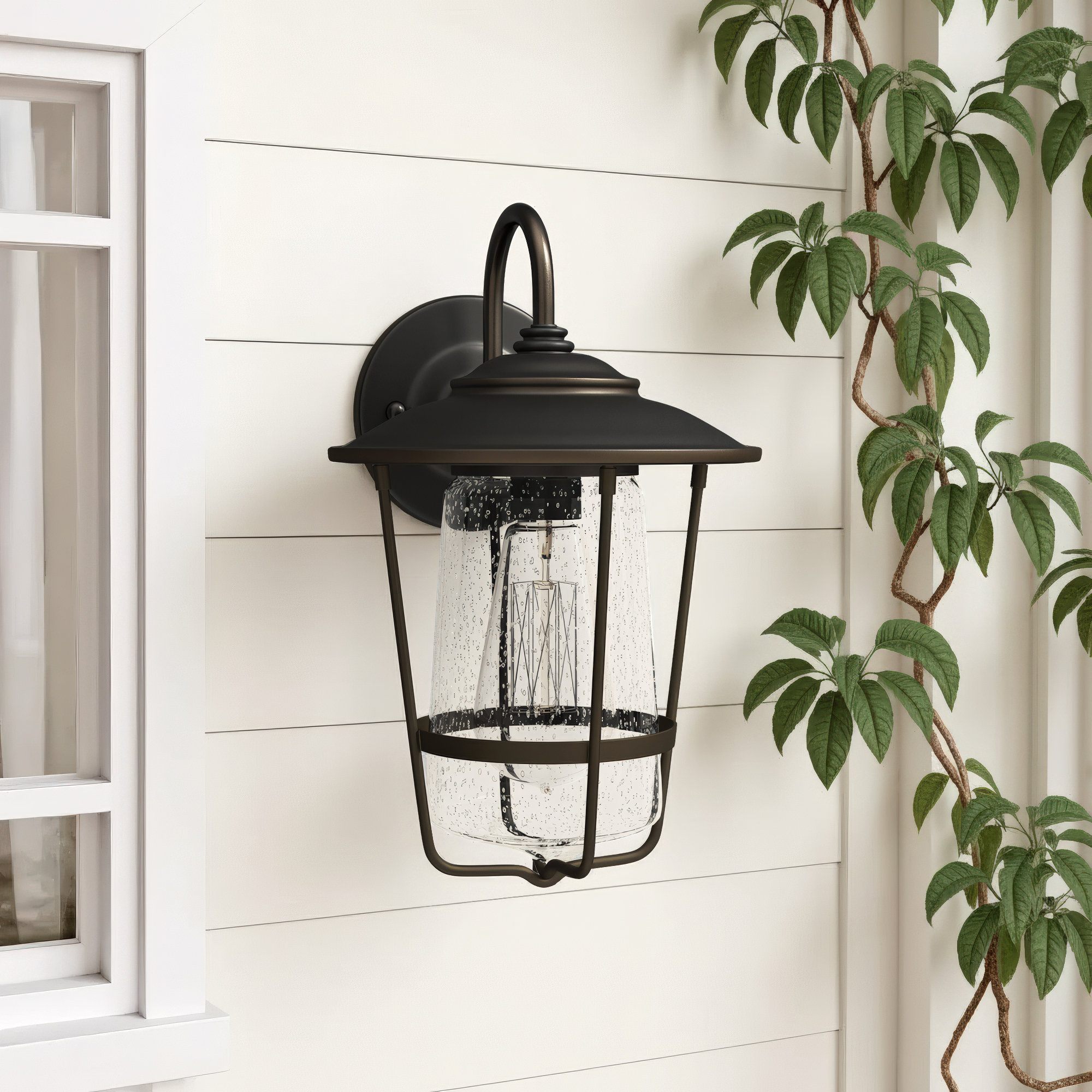 Single Light Empire Outdoor Wall Light, Bronze, 8.25"W X 13.25"H X 9"D