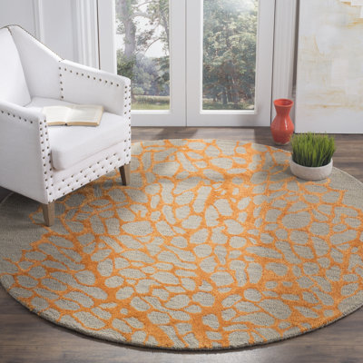 Rigsby Hand Hooked Wool, Viscose Abstract Rug