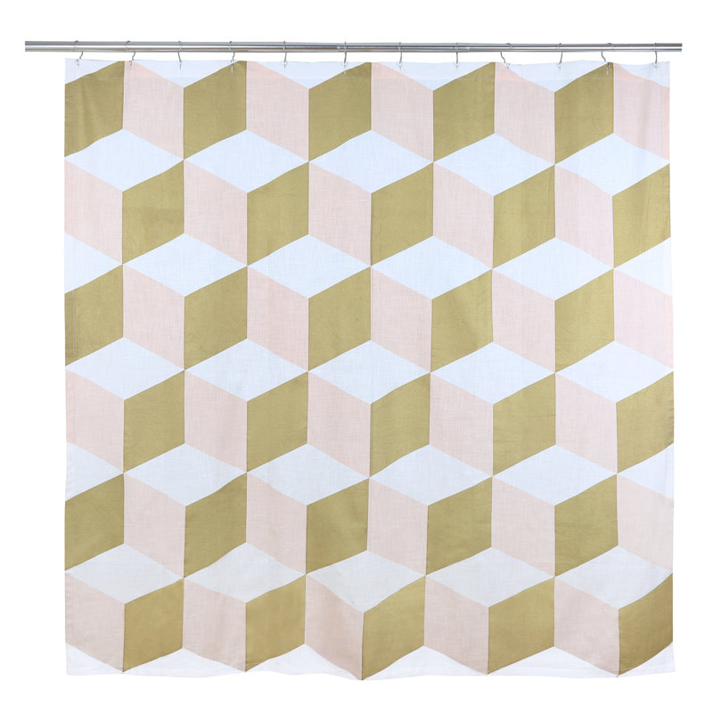 Rideau de douche simple 100% coton Juergen, Or