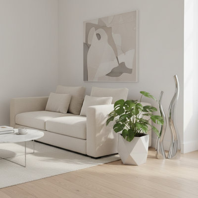 Roarke (ensemble de 2) grands vases modernes argentés ondulés