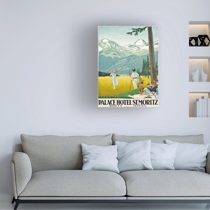 Emil Cardinaux, hôtel du palais à Saint-Moritz, 1921, art sur toile, H 19 po x l 14 po