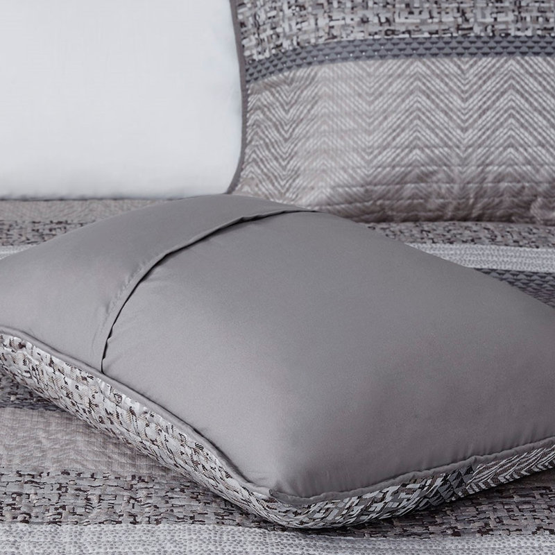 Courtepointe réversible 6 pièces Luxury, Gris/taupe