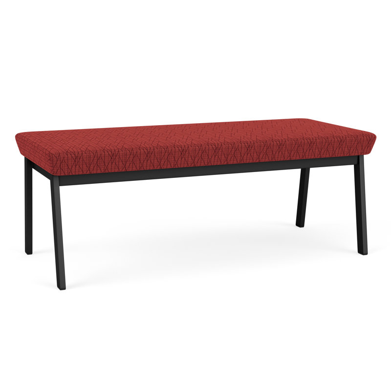 Banc en métal Newport, Noir, Flanelle grise Adler - tissu de designer
