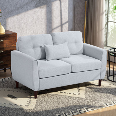 Whittaker Chic Loveseat with Armrest Spring Padding for Home Office
