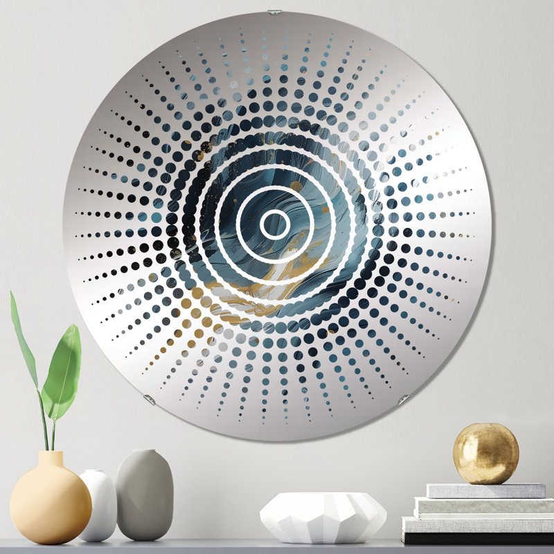 Eib - Miroir mural Sun Circles, 31,4 po x 31,4 po, Bleu Newlark