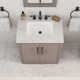 Kamila 30" Carrara White Marble Countertop Bath Vanity in Gray Oak with Faucet and Mirror
