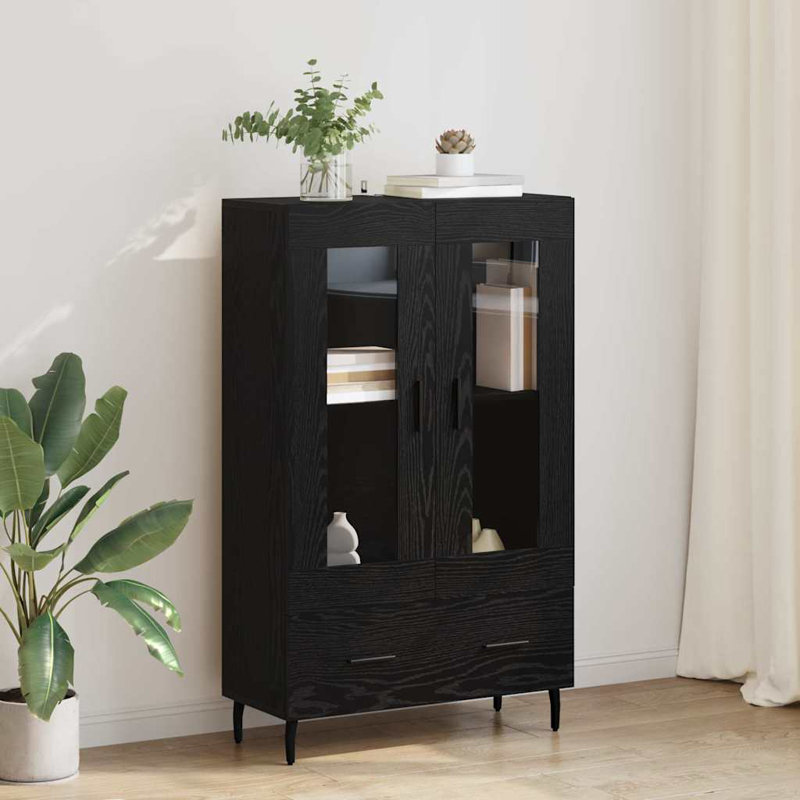 Highboard Accent Chest, Black Oak