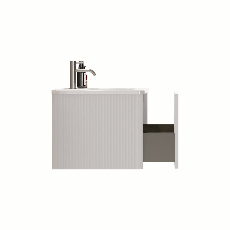 Meuble-lavabo mural rayé 30 po, Blanc