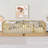 Natural Watsons Floor Bed With High Fence & Access Door, Rubber Wood Frame With Full Safety Guardrails-1705092643