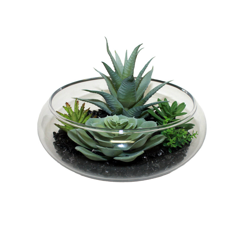 Plat artificiel de jardin 4 po Aloe