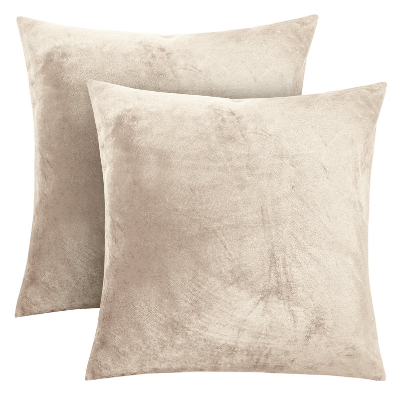 Heavy Crushed Velvet Cushion Cover, Beige