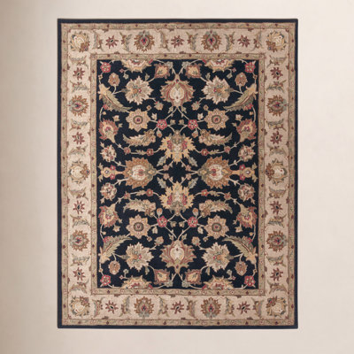 Lyndsay Ebony Sand Hand-Tufted Wool Oriental Rug