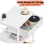 Table d'appoint avec tiroir en tissu et tablettes de rangement Modern - blanc