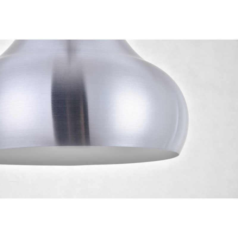 Luminaire suspendu en forme de goutte à 1 lumière Beaudry, Nickel bruni, H 15 po x l 11,5 po x P 11,5 po