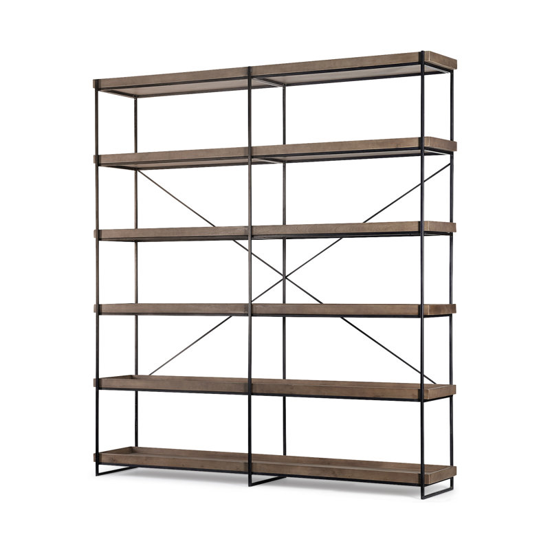 Bibliothèque en bois massif H 87,25 "x l 80" Faythe