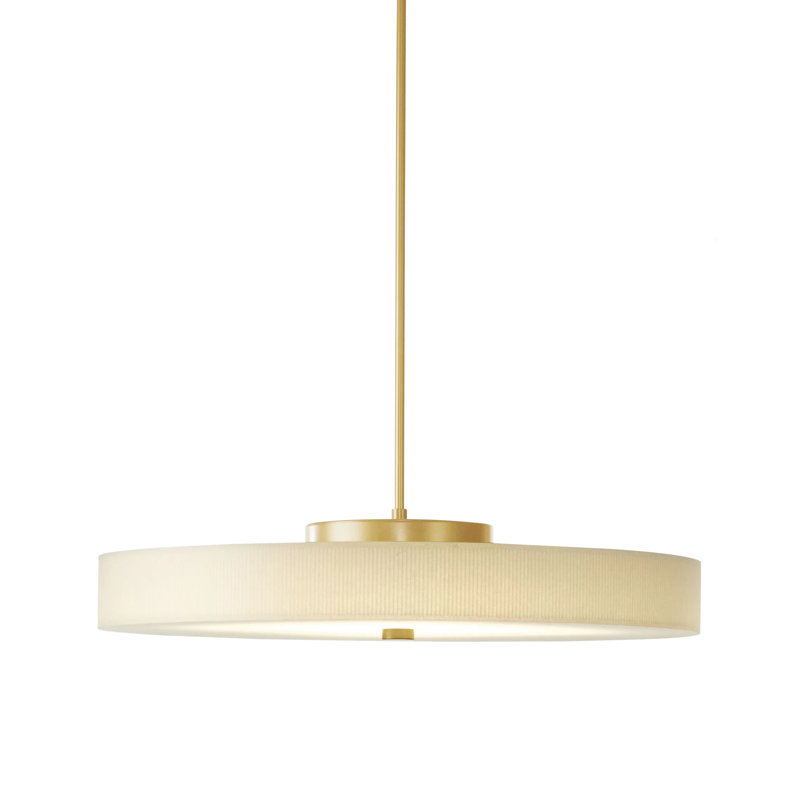 Disq 1 - Light Unique Drum LED Pendant, Standard: 9.2" to 51.2", Modern Brass