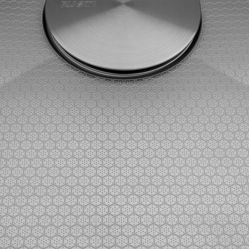 Ruvati Hex Bottom Workstation Scratch Resistant Embossed Kitchen Sink Stainless Steel, 19" L x 33" W