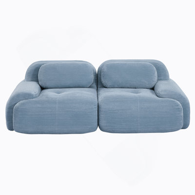 Canapé modulaire en velours côtelé de 82 po avec accoudoirs incurvés, conception antidérapante et éponge à haute résilience pour le salon et la chambre à coucher