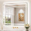 Miroir de salle de bain avant et arrière en verre trempé avec éclairage à DEL-1510304810