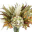 Fall Heather and Pampas Arrangement in Glass Pedestal Vase