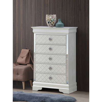 Modern Dresser Cabinet, 5 Drawers Chest