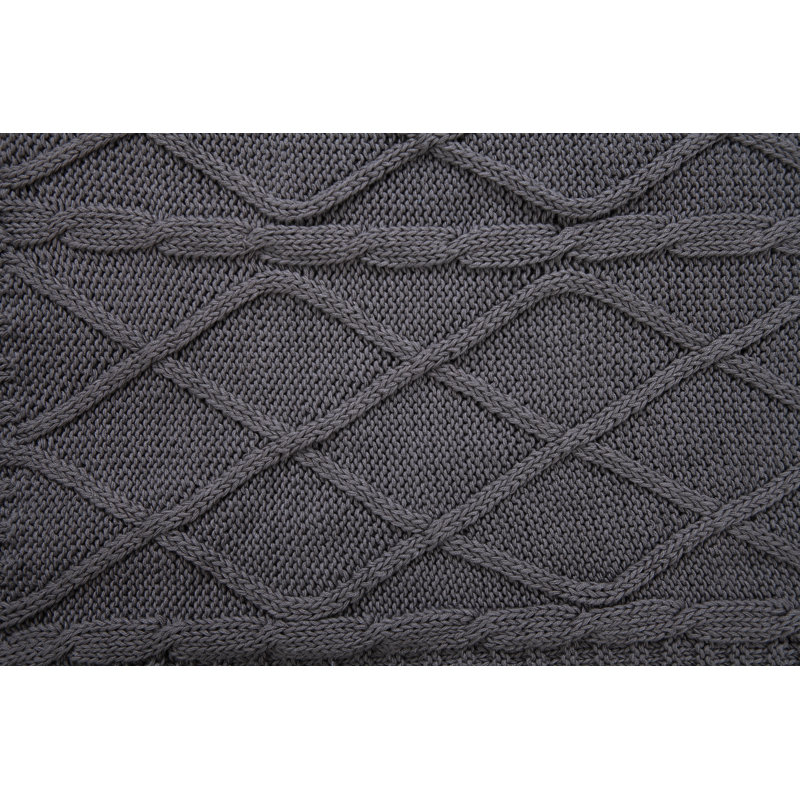 Knitted Throw Blanket, Charcoal