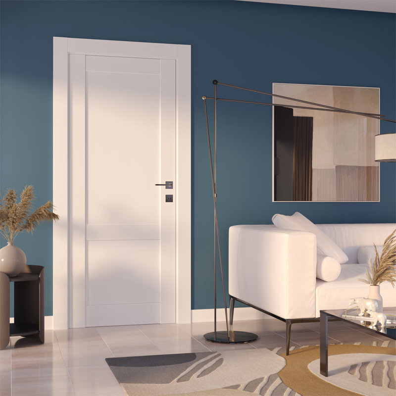Porte standard à panneaux préfinie, 17,75 po x 79,37 po, Blanc neige